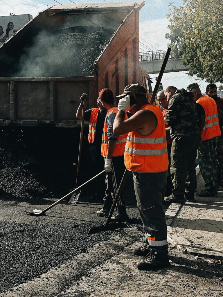 People Repairing the Road